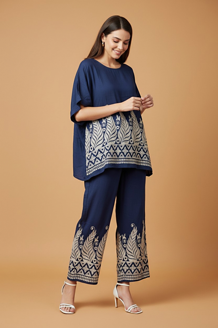 Σετ με έθνικ μοτίβο - Μπλε