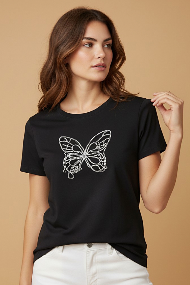 Πεταλούδα T-shirt - Μαύρο