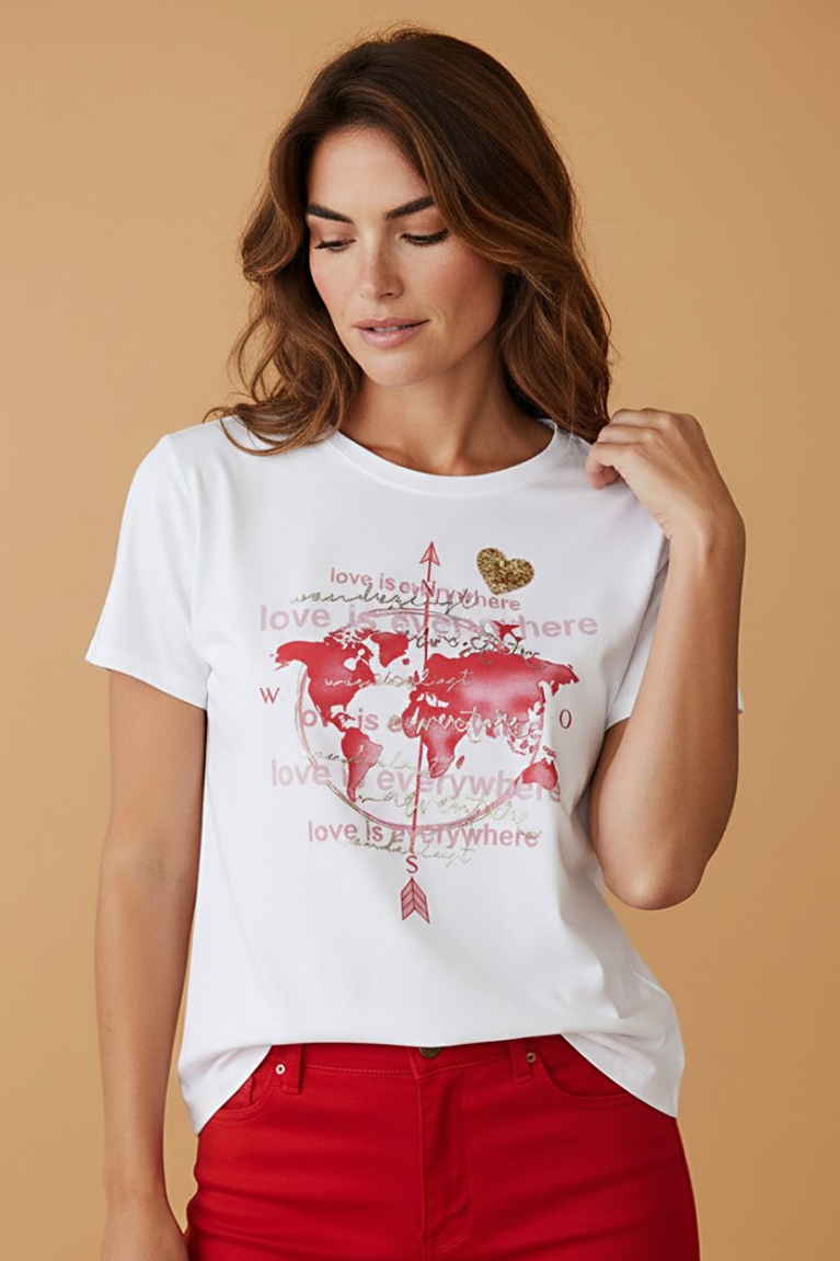 Love T-shirt - Λευκό